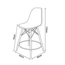 Ver imagem 3 de Mesa Bistrô Eames Eiffel Branca Com 2 Banquetas Pretas De Madeira - Cor: Branco