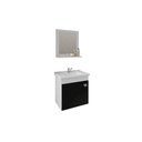 Ver imagem 1 de Conjunto de Banheiro Balcão Suspenso Iris C/ Cuba 44cm e Espelheira 40cm Branco/preto - Mgm