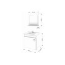 Ver imagem 2 de Conjunto de Banheiro Balcão Suspenso Iris C/ Cuba 44cm e Espelheira 40cm Branco/preto - Mgm