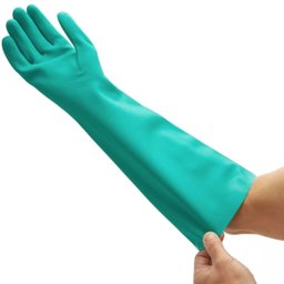 Luva de Nitrílica Verde Longa 45cm Modelo Profissional Certificada - 3