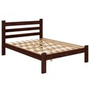 Ver imagem 1 de Cama de Casal em Madeira Maciça Reforçada Castanho