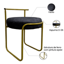 Ver imagem 3 de Kit 2 Banqueta Decorativa Sala Área Gourmet Puff Ferro Facto:preto