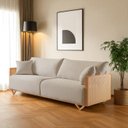 Ver imagem 1 de Sofá Fixo 3 Lugares Luxo 190cm Arthur Bege