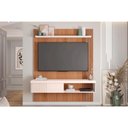 Ver imagem 1 de Rack Bancada C/ Painel P/ Tv até 65 Pol Jade Ripada 150x183cm Freijo/off White - Caemmun