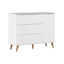 Ver imagem 1 de Cômoda Retrô Lunna 3 Gavetas e 1 Porta Branco Acetinado - Peternella Móveis