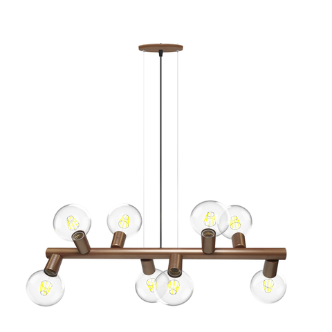 Lustre Pendente Taschibra Amora Cobre Para 8 Lâmpadas E27 Bivolt