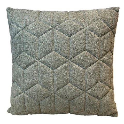 Almofada 50x50 em Boucle Verde C/bordado Metalasse:bordado Metalasse