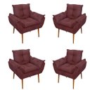 Ver imagem 1 de Kit 04 Cadeiras Poltronas de Luxo Opala Sala, Quarto Cor:marsala
