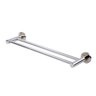 01 Porta Toalha Duplo Prateado Cromado 55cm Fixação Por Parafuso Luxuoso - 1