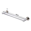 Ver imagem 2 de 01 Porta Toalha Duplo Prateado Cromado 55cm Fixação Por Parafuso Luxuoso