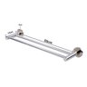 01 Porta Toalha Duplo Prateado Cromado 55cm Fixação Por Parafuso Luxuoso - 2