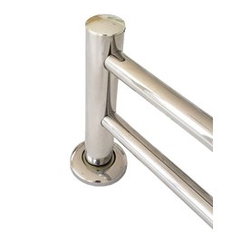 01 Porta Toalha Duplo Prateado Cromado 55cm Fixação Por Parafuso Luxuoso - 4