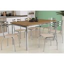 Ver imagem 1 de Conjunto Mesa Sala Jantar Reno com Tampo Madeira 160cm e 6 Cadeiras Portugal Cromada Nude 16