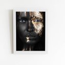 Ver imagem 1 de Mulher Preta Foto Dourada Quadro Moldura Branca 60x40cm