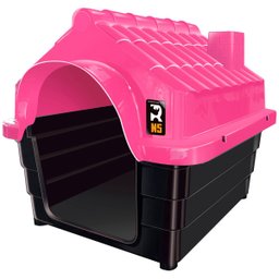Casinha de Cachorro Cães Dog Número 5 Raças Médias Plástica Desmontável Rosa Rinopet Tamanho N5 - 1