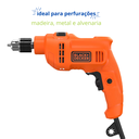 Ver imagem 3 de Furadeira Martelete Elétrica Impacto Mandril 10mm 550w 127v Black&decker