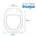 Ver imagem 4 de Assento Sanitário Incepa 6lpf Thema Cinza Escuro Mdf Sicmol