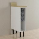 Ver imagem 2 de Balcão Nicho 20cm Branco em MDF com Porta Toalha e Tampo - Tecnomobili