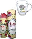 Ver imagem 2 de Kit Presente Dia Das Mães Garrafa Térmica Inox 450ml + Caneca Vidro 380ml Amor em Cada Detalhe:verde