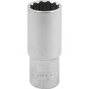 Ver imagem 1 de Soquete Estriado Longo 27mm Encaixe 1-2 Aco Cromo Vanadio Cromado Fosco Vonder