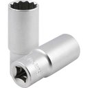 Ver imagem 2 de Soquete Estriado Longo 27mm Encaixe 1-2 Aco Cromo Vanadio Cromado Fosco Vonder
