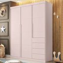 Ver imagem 1 de Guarda-roupa 3 Portas e 4 Gavetas Pérola Rosê - Phoenix Baby