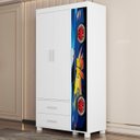 Ver imagem 2 de Guarda Roupa Infantil 89cm com 3 Portas Carro Azul Z53 - Mpozenato