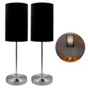 Ver imagem 1 de Kit 2 Abajur Luminaria de Mesa Clássico Redondo Interruptor Decoração Casa Sala, Quarto, Escritório