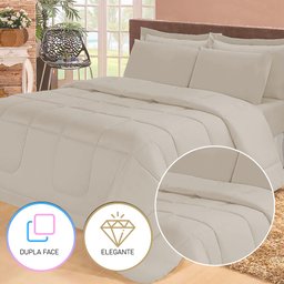 Jogo de Cama Casal com Edredom Lençol Fronha Função Cobre Leito e Cobertor - 2