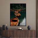 Ver imagem 3 de Quadro Decorativo Natureza Calma Barcos no Lago 70x50