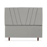 Cabeceira Estofada Casal Belgica 140cm Suede Cinza-claro - 1