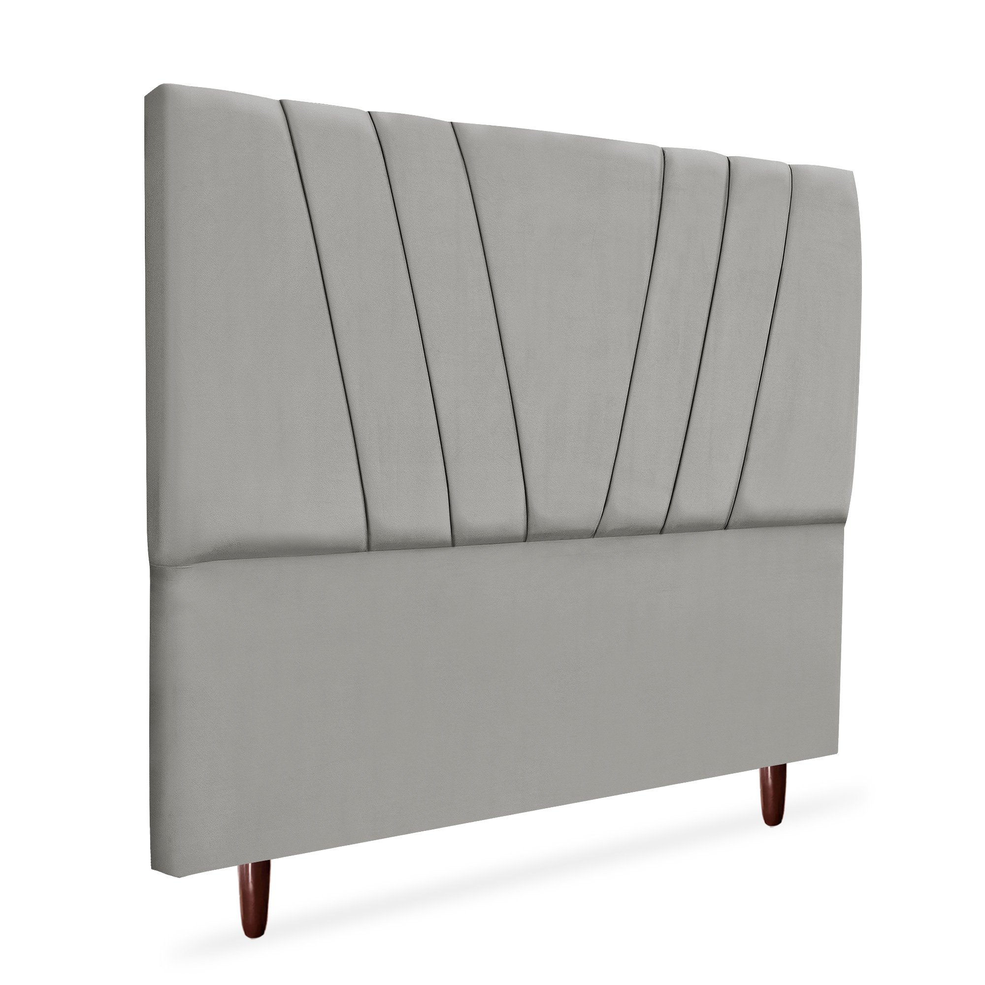 Cabeceira Estofada Casal Belgica 140cm Suede Cinza-claro - 3