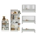 Ver imagem 5 de Quarto de Bebê Completo com Berço 3 em 1 para Colchão 130x60cm Confete Multimóveis MP4910 Branco