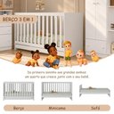 Ver imagem 3 de Quarto de Bebê Completo com Berço 3 em 1 para Colchão 130x60cm Confete Multimóveis MP4910 Branco
