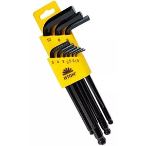 Jogo de Chave Hexagonal Longa C- 9 Pçs M. 1,5 a 10,0mm - Htom