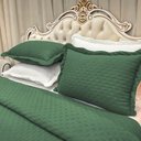 Ver imagem 2 de Kit Cobre Leito Colcha Diplomata Casal Dupla Face 3 Peças - Verde