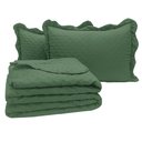 Ver imagem 1 de Kit Cobre Leito Colcha Diplomata Casal Dupla Face 3 Peças - Verde