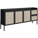 Ver imagem 1 de Aparador Balcao Buffet 183 Cm Pes Madeira 27935 Oslo Nero Artesano
