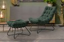 Ver imagem 2 de Poltrona Costela Luxo com Puff Eva Metal Preto -veludo Verde