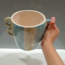 Ver imagem 2 de Cachepô Vaso Decorativo Planta Cerâmica 15x22x22cm Azul