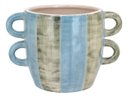 Ver imagem 1 de Cachepô Vaso Decorativo Planta Cerâmica 15x22x22cm Azul