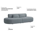 Ver imagem 3 de Sofá Orgânico Horizonte 4 Lugares 230cm Bouclé Azul Claro - Nexta Casa