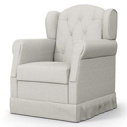 Poltrona de Amamentação e Descanso com Balanço e Puff Lucy P04 Linho Off White - Mpozenato - 5