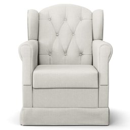 Poltrona de Amamentação e Descanso com Balanço e Puff Lucy P04 Linho Off White - Mpozenato - 6