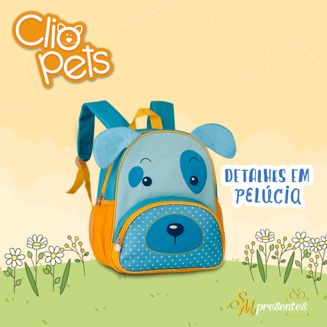 Mochila de Costas Infantil Clio Style Oficial Pets:azul - 3