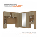 Ver imagem 5 de Guarda Roupa Casal Modulado 4 Peças 11 Portas 5 Gavetas com Cabeceira e Escrivaninha 100% MDF Smart