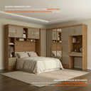Ver imagem 4 de Guarda Roupa Casal Modulado 4 Peças 11 Portas 5 Gavetas com Cabeceira e Escrivaninha 100% MDF Smart
