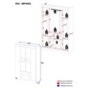 Ver imagem 4 de Guarda-roupa Infantil 122cm com Vidro 4 Portas e 2 Gavetas Doçura Multimóveis Mp4493 Branco/off