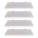 Ver imagem 1 de Kit 4 Prateleiras em MDF branco 30x10cm para qualquer ambiente organização Sala cozinha
