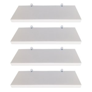 Kit 4 Prateleiras em MDF branco 30x10cm para qualquer ambiente organização Sala cozinha